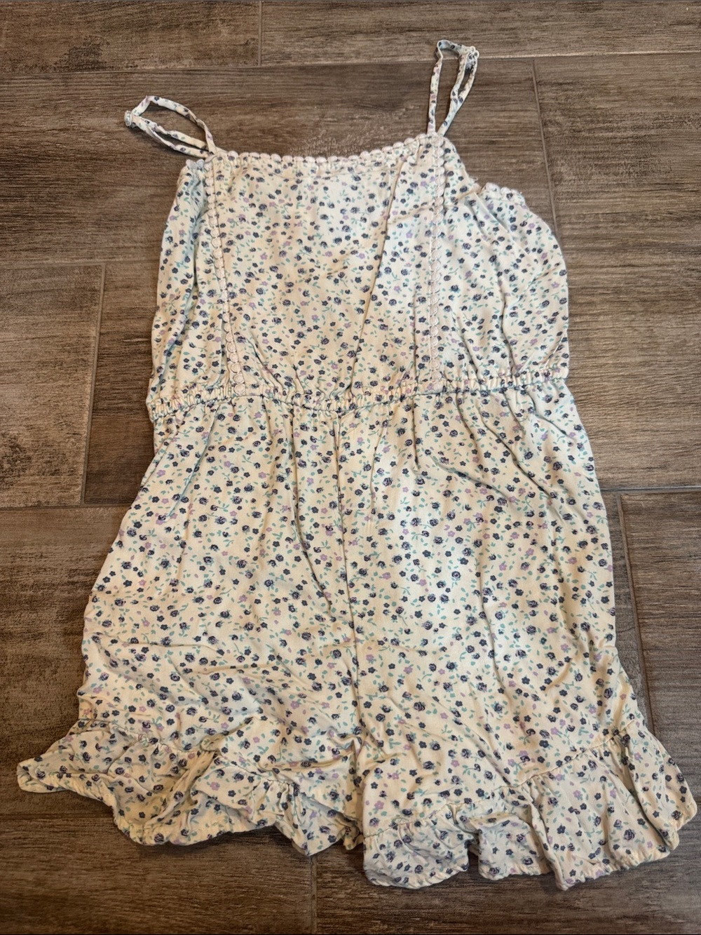 art class Cream Floral Spaghetti-Strap One-Piece